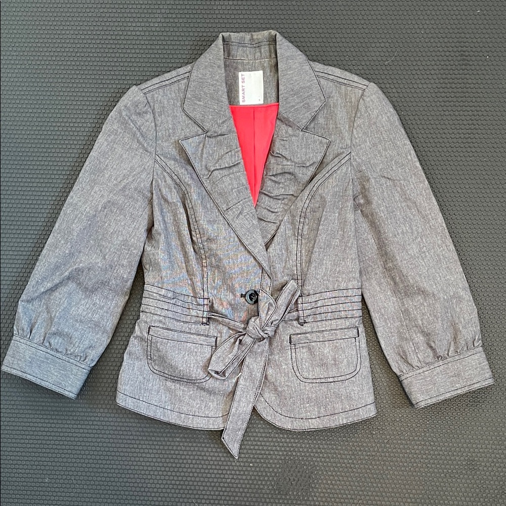 Smart Set Women’s Sz 5 Gray Cotton Blazer
